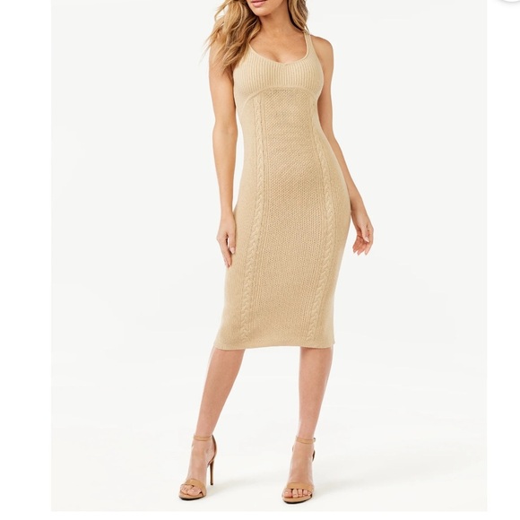 Sofia Jeans by Sofia Vergara Warm Sand Bodycon Knit Dress & Cardi Set, size XXXL - Picture 4 of 13